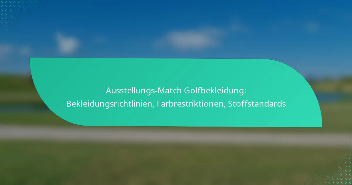 Ausstellungs-Match Golfbekleidung: Bekleidungsrichtlinien, Farbrestriktionen, Stoffstandards