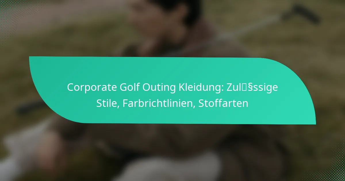 Corporate Golf Outing Kleidung: Zulässige Stile, Farbrichtlinien, Stoffarten