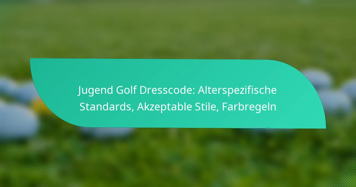 Jugend Golf Dresscode: Alterspezifische Standards, Akzeptable Stile, Farbregeln