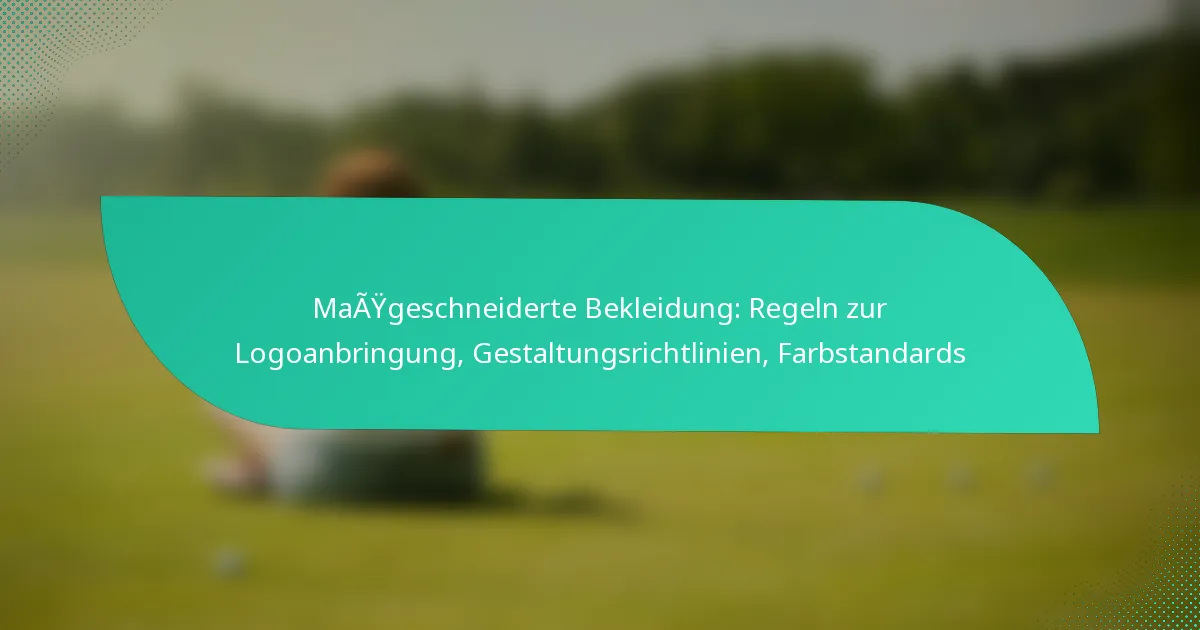 Maßgeschneiderte Bekleidung: Regeln zur Logoanbringung, Gestaltungsrichtlinien, Farbstandards