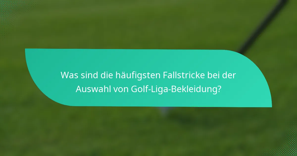 Was sind die häufigsten Fallstricke bei der Auswahl von Golf-Liga-Bekleidung?