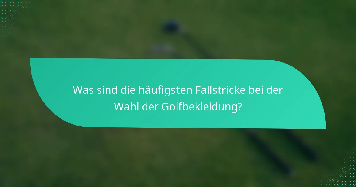 Was sind die häufigsten Fallstricke bei der Wahl der Golfbekleidung?