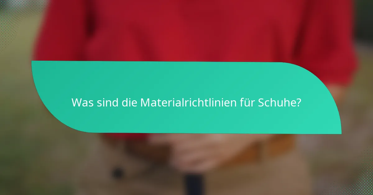 Was sind die Materialrichtlinien für Schuhe?