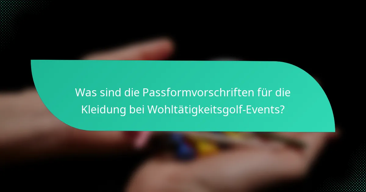 Was sind die Passformvorschriften für die Kleidung bei Wohltätigkeitsgolf-Events?