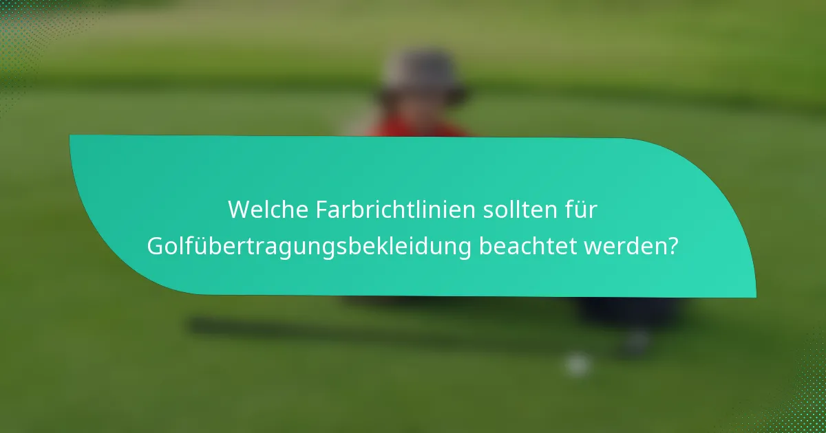 Welche Farbrichtlinien sollten für Golfübertragungsbekleidung beachtet werden?