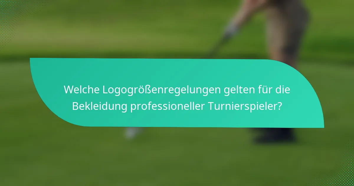 Welche Logogrößenregelungen gelten für die Bekleidung professioneller Turnierspieler?