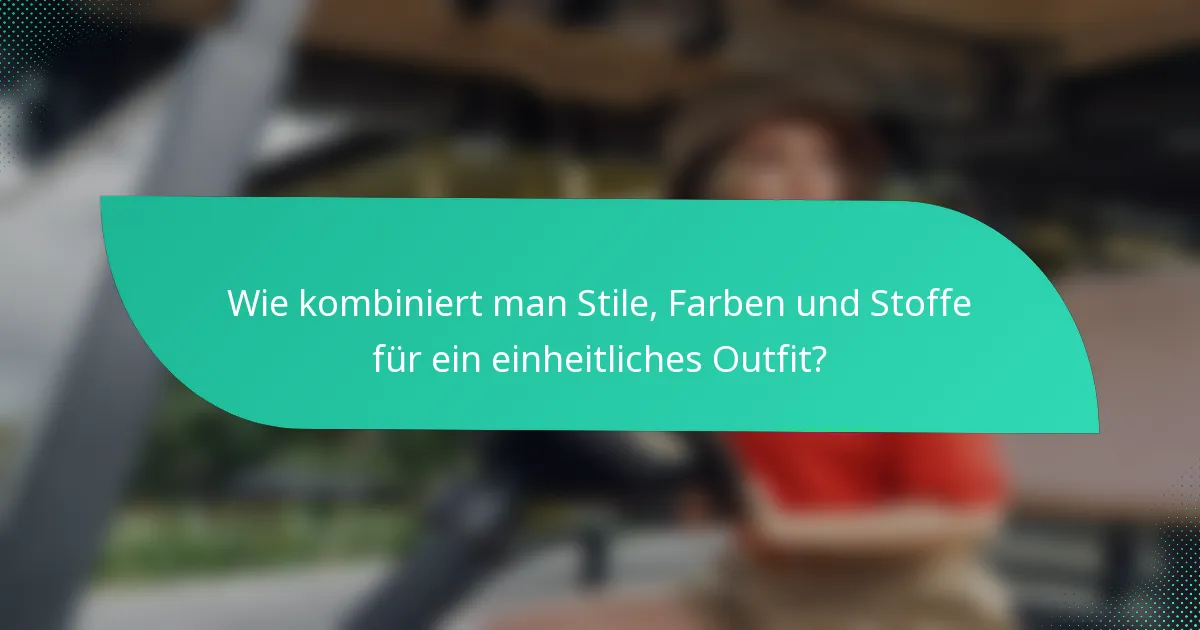 Wie kombiniert man Stile, Farben und Stoffe für ein einheitliches Outfit?