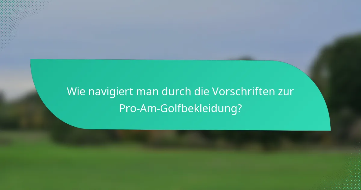 Wie navigiert man durch die Vorschriften zur Pro-Am-Golfbekleidung?