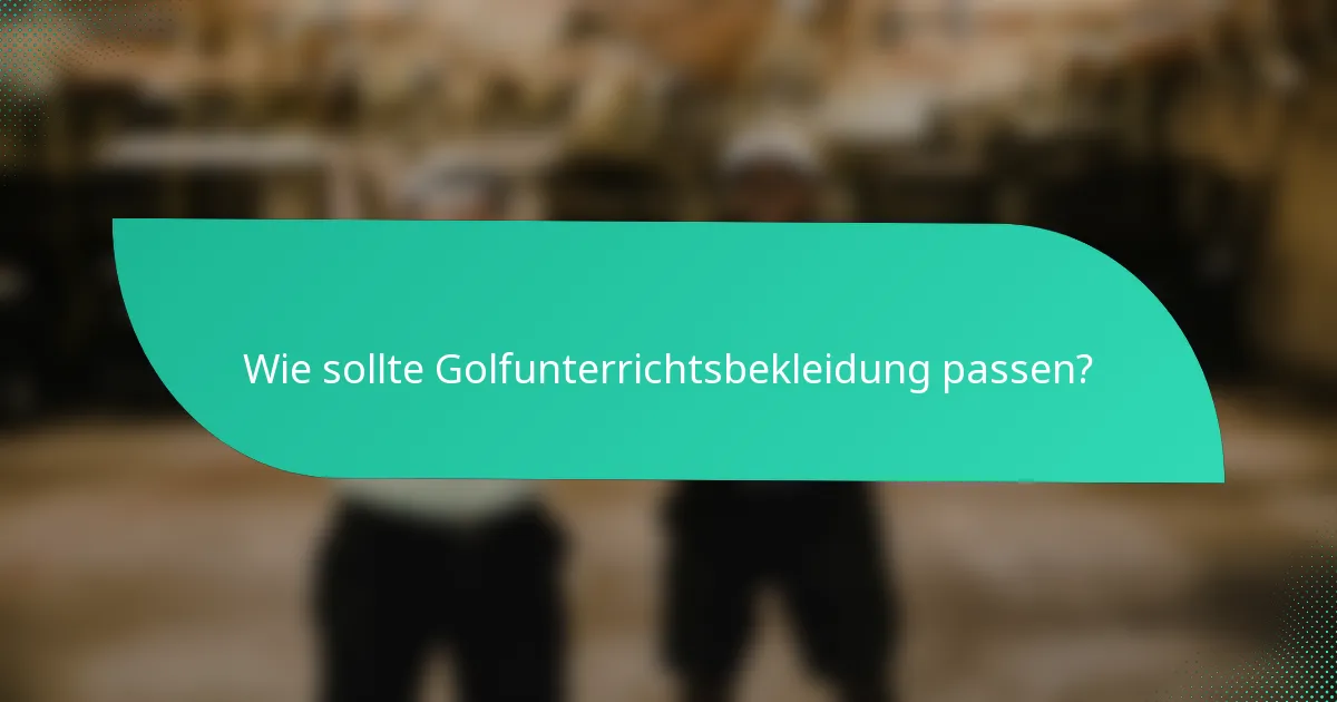 Wie sollte Golfunterrichtsbekleidung passen?