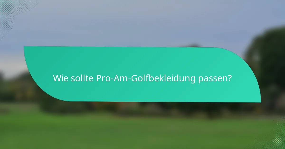 Wie sollte Pro-Am-Golfbekleidung passen?
